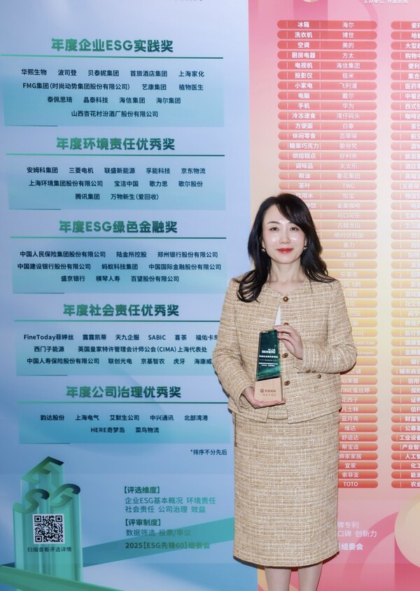CIMA榮獲2025"ESG先鋒60"年度社會責任優(yōu)秀獎